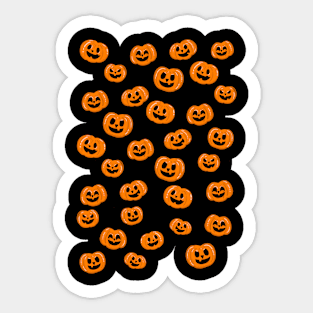 Jack-o-lantern Pumpkin Pattern (Black) Sticker